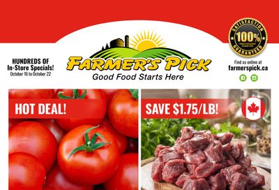 Farmer's Pick Flyer October 16 to 22