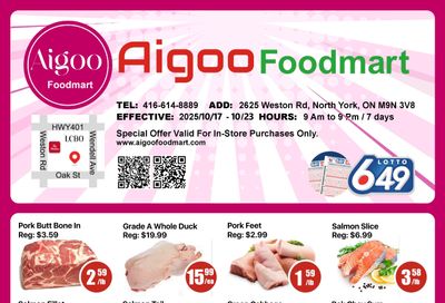 Aigoo Foodmart Flyer October 17 to 23