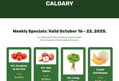 H&W Produce Flyer October 16 to 22