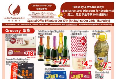 United Supermarket (London) Flyer October 17 to 23