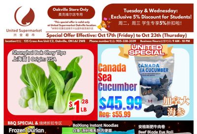 United Supermarket (Oakville) Flyer October 17 to 23