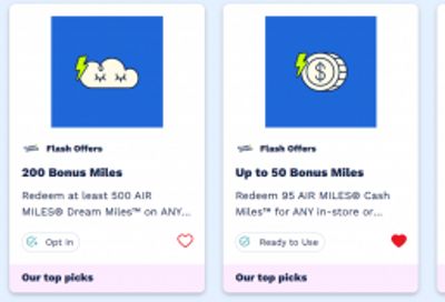 Air Miles Canada Flash Offers: Get 95 Bonus Air Miles When You Upload an Eligible Receipt