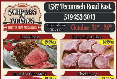 Schwab's & Primo's Flyer October 21 to 26