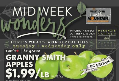 The Root Cellar Mid-Week Flyer October 21 and 22