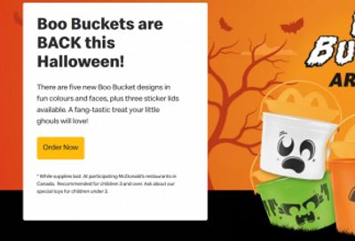 McDonald’s Canada Halloween Offers: Happy Meal Boo Buckets are Back!