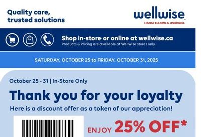 Wellwise By Shoppers Flyer October 25 to 31