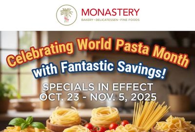 Monastery Bakery Flyer October 23 to November 5