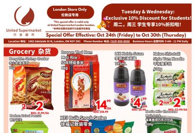 United Supermarket (London) Flyer October 24 to 30
