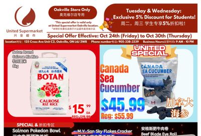 United Supermarket (Oakville) Flyer October 24 to 30