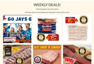 Robert's Fresh and Boxed Meats Flyer October 27 to November 3