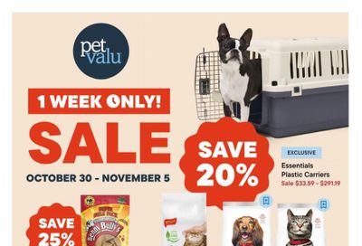 Pet Valu Flyer October 30 to November 5