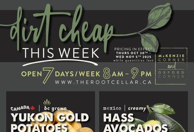 The Root Cellar Flyer October 30 to November 5