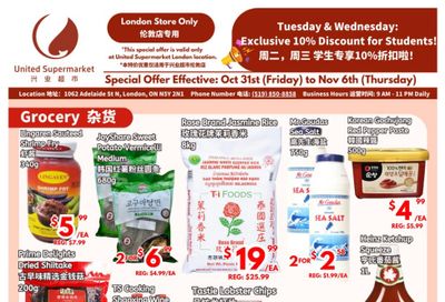 United Supermarket (London) Flyer October 31 to November 6