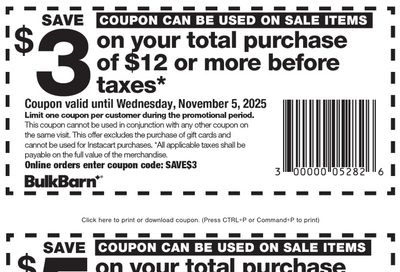 Bulk Barn Canada Coupon: Valid until November 5