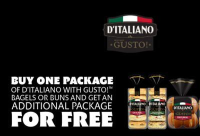 D’Italiano Gusto Bagels $1.50 Each At Loblaws Banners with Printable Coupon