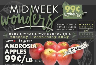 The Root Cellar Mid-Week Flyer November 4 and 5