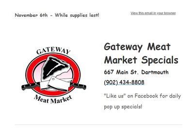 Gateway Meat Market Flyer November 6 to 12