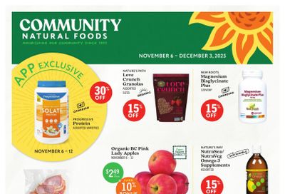 Community Natural Foods Flyer November 6 to December 3