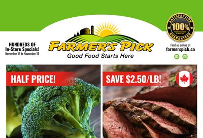 Farmer's Pick Flyer November 13 to 19