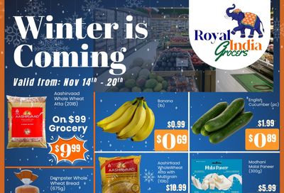 Royal India Grocers Flyer November 14 to 20