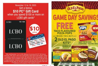 Loblaws Ontario: Get a $10 Bonus PC Gift Card When You Spend $100 or More on LCBO Gift Cards