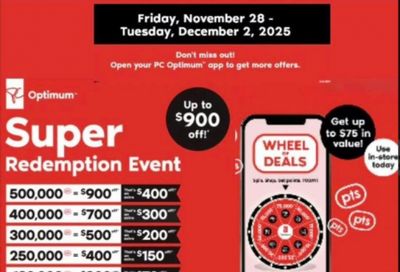 Shoppers Drug Mart Canada: Super Redemption Event up to $900 Off November 28th – December 2nd!