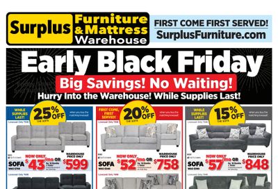 Surplus Furniture & Mattress Warehouse (St. John's, Corner Brook, Grand Falls Windsor) Flyer November 17 to 23
