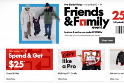 Sport Chek Canada Pre Black Friday Friends & Family Promo Code Sale + Spend & Get Promotion