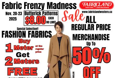 Fabricland (Kitchener, St. Catharines, Welland) Flyer November 20 to 23