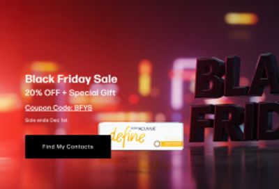 Perfect Lens Canada Early Black Friday Sale: 20% off + Special Gift on All Orders with Promo Code