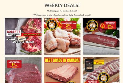Robert's Fresh and Boxed Meats Flyer November 24 to December 1