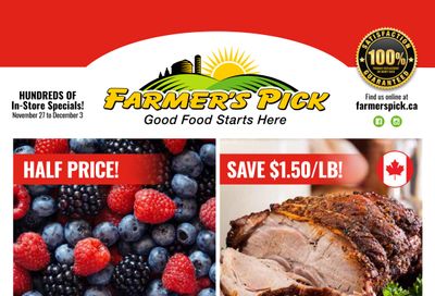 Farmer's Pick Flyer November 27 to December 3