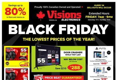 Visions Electronics Black Friday Flyer November 28 to December 4