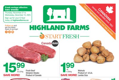 Highland Farms Flyer November 27 to December 10