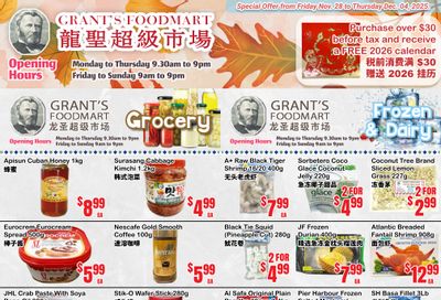Grant's Food Mart Flyer November 28 to December 4