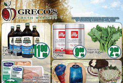 Greco's Fresh Market Flyer November 28 to December 11