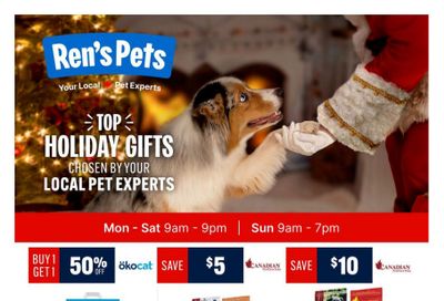 Ren's Pets Top Holiday Gifts Flyer December 1 to 31