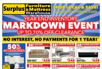 Surplus Furniture & Mattress Warehouse (St. John's, Corner Brook, Grand Falls Windsor) Flyer December 1 to 21