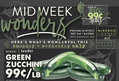 The Root Cellar Mid-Week Flyer December 2 and 3