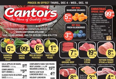 Cantor's Meats Flyer December 4 to 10