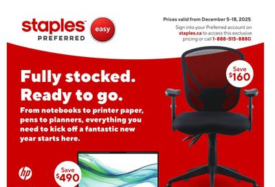 Staples Preferred Flyer December 5 to 18