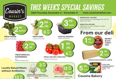 Cousin's Market Flyer December 4 to 9