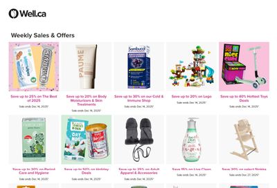 Well.ca Weekly Sales December 8 to 14