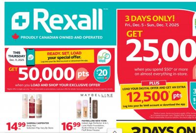 Rexall Canada: Earn 50,000 Be Well Points With Your Exclusive Offer on December 11th