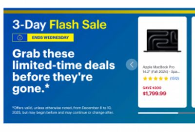 Best Buy Canada 3-Day Flash Sale
