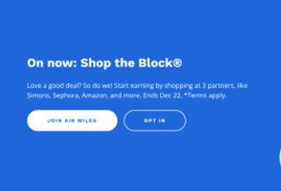 Air Miles Canada Shop The Block: Earn up to $80 in Value
