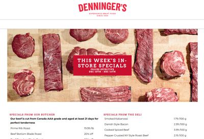 Denninger's Weekly Specials December 10 to 16