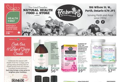 Foodsmiths Health First Flyer December 5 to 20