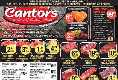 Cantor's Meats Flyer December 11 to 17