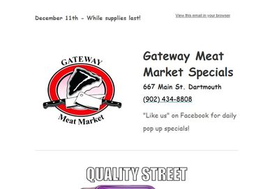 Gateway Meat Market Flyer December 11 to 17